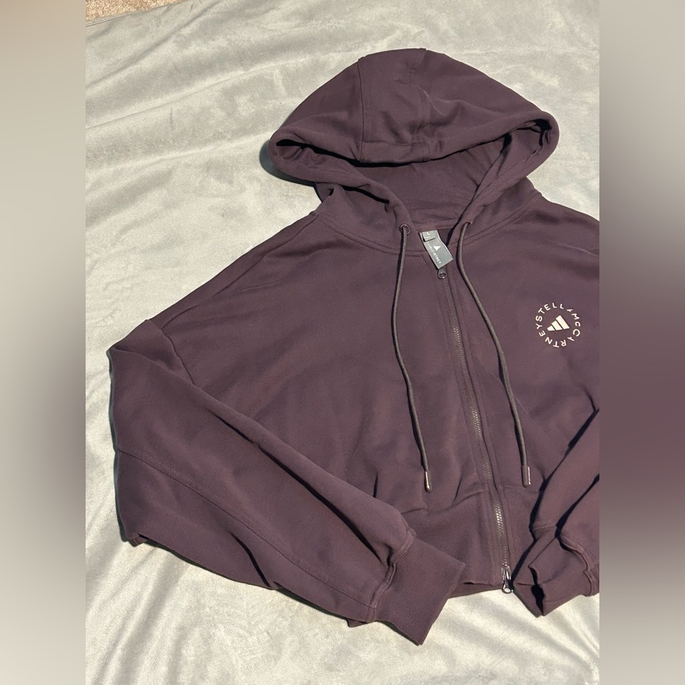 adidas by Stella McCartney Sportswear Cropped Hoodie in Purple - L - Picture 5 of 11